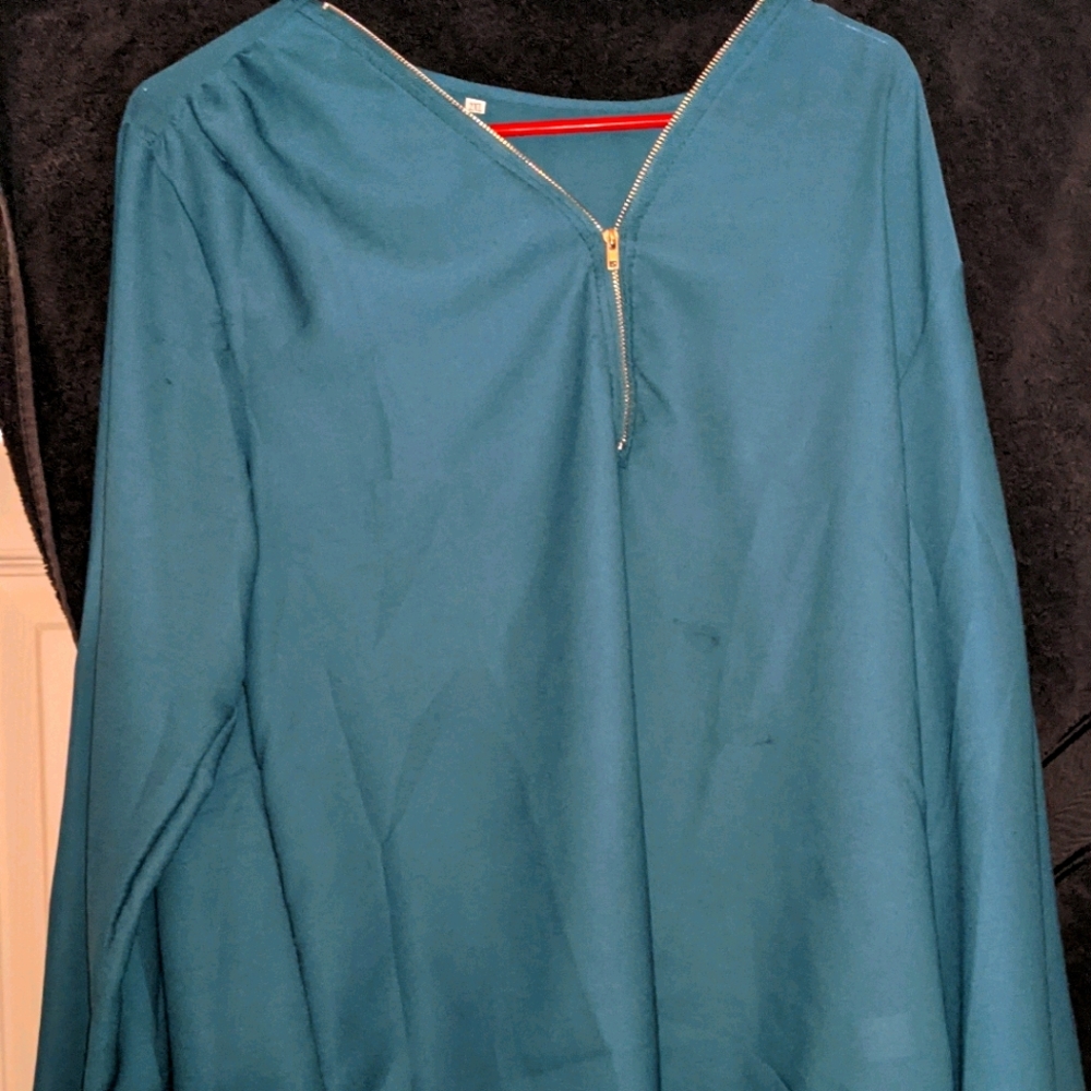 2xl zipper front blouse